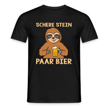 Ciseaux Pierre Couple Bière Bière Paresseux - T-shirt homme - noir - Devant - AI Model Male 178 light (178cm)