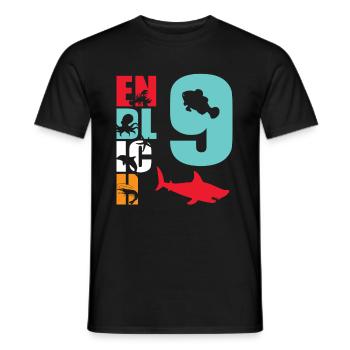 Enfin 9 Requin - T-shirt homme - noir - Devant - AI Model Male 178 light (178cm)
