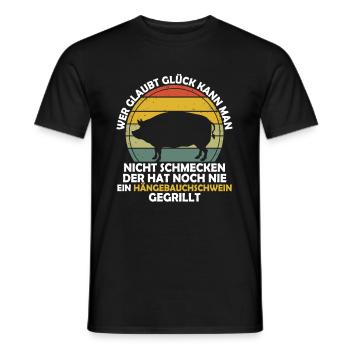 You can't taste happiness pot-bellied pig - Men's T-Shirt - black - Front - AI Model Male 178 light (178cm)