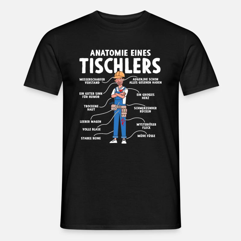 Anatomie eines Tischlers - Männer T-Shirt - Schwarz