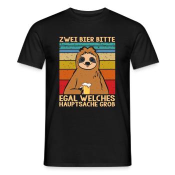 Zwei Bier bitte Hauptsache Groß - Männer T-Shirt - Schwarz - Vorne - AI Model Male 178 light (178cm)