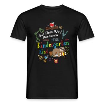 Out of the way: Here comes a kindergartner - Men's T-Shirt - black - Front - AI Model Male 178 light (178cm)