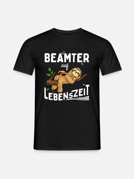 Beamter auf Lebenszeit Faultier - Männer T-Shirt - Schwarz