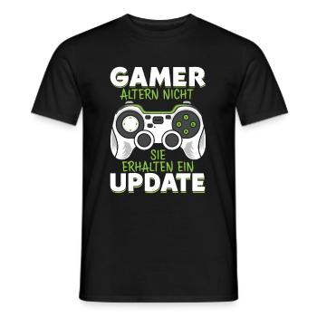 GAMER altern nicht sie erhalten ein UPDATE - Männer T-Shirt - Schwarz - Vorne - AI Model Male 178 light (178cm)