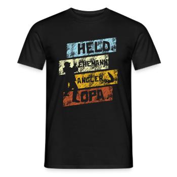 Held Ehemann Angler Opa Fischer Vatertagsgeschenk - Männer T-Shirt - Schwarz - Vorne - AI Model Male 178 light (178cm)