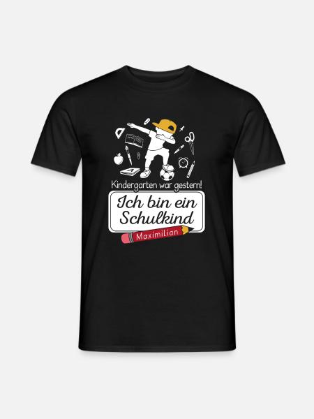 Ich bin ein Schulkind Maximilian - Männer T-Shirt - Schwarz