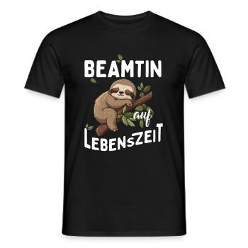 Beamtin auf Lebenszeit Beamter for Life Faultier - Männer T-Shirt - Schwarz - Vorne - AI Model Male 178 light (178cm)
