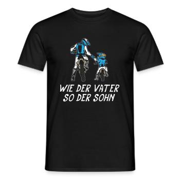 Tel père, tel fils, tel papa, moto de motocross - T-shirt homme - noir - Devant - AI Model Male 178 light (178cm)