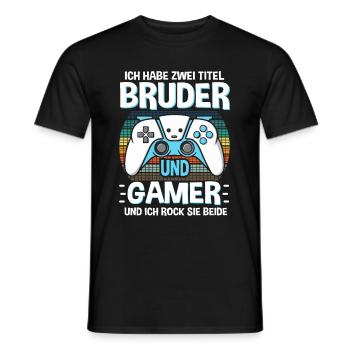 Frère et Gamer Gaming Frère - T-shirt homme - noir - Devant - AI Model Male 178 light (178cm)