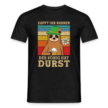 Zapft Ihr Narren Der König Hat Durst Bier - Männer T-Shirt - Schwarz - Vorne - AI Model Male 178 light (178cm)