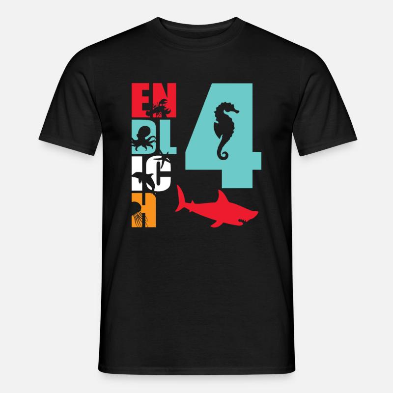 Finally 4 Shark Fish - Men’s T-shirt - black