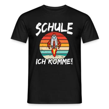 I'm coming, schoolchild, astronaut - Men's T-Shirt - black - Front - AI Model Male 178 light (178cm)