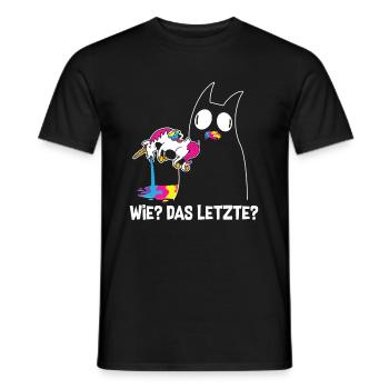 Comment le dernier chat mange la licorne - T-shirt homme - noir - Devant - AI Model Male 178 light (178cm)