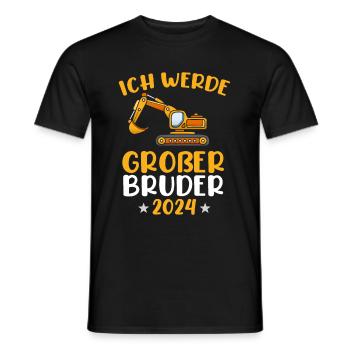Je vais être un excavateur grand frère en 2024 - T-shirt homme - noir - Devant - AI Model Male 178 light (178cm)