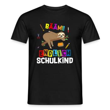 Bääm Finally Schoolchild Sloth Enrollment - Men's T-Shirt - black - Front - AI Model Male 178 light (178cm)