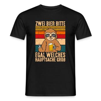 Zwei Bier bitte Hauptsache Groß - Männer T-Shirt - Schwarz - Vorne - AI Model Male 178 light (178cm)