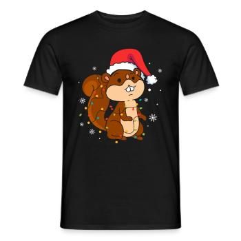 Squirrel Christmas - Men's T-Shirt - black - Front - AI Model Male 178 light (178cm)