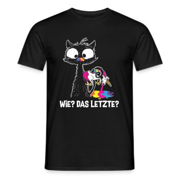 Comment le dernier chat mange les chats licornes - T-shirt homme - noir - Devant - AI Model Male 178 light (178cm)