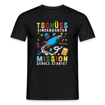Bye Bye Kindergarten Mission School Starts - Men's T-Shirt - black - Front - AI Model Male 178 light (178cm)
