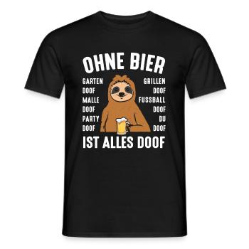 Without beer, everything is stupid rotten beer - Men's T-Shirt - black - Front - AI Model Male 178 light (178cm)