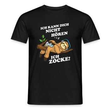 I can't hear you, I'm playing sloth - Men's T-Shirt - black - Front - AI Model Male 178 light (178cm)