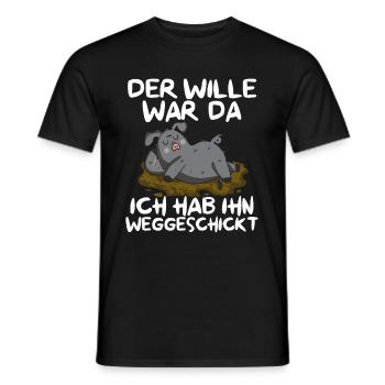 The will was there, I sent him away - Men's T-Shirt - black - Front - AI Model Male 178 light (178cm)