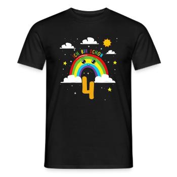 Anniversaire arc-en-ciel 4 ans J’ai 4 ans - T-shirt homme - noir - Devant - AI Model Male 178 light (178cm)