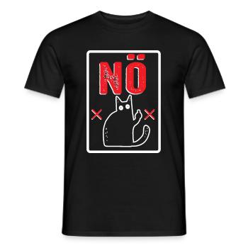 Nö Nein Nope Katze Sarkasmus Katze - Männer T-Shirt - Schwarz - Vorne - AI Model Male 178 light (178cm)