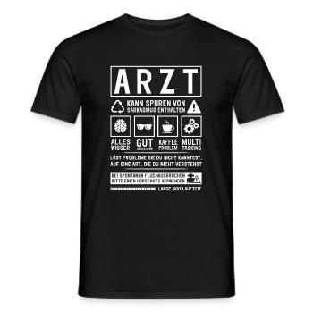 May contain traces of sarcasm - Men's T-Shirt - black - Front - AI Model Male 178 light (178cm)
