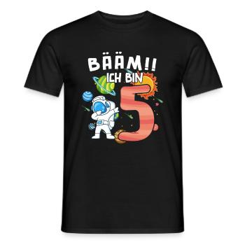 Bääm Ich bin 5 Astronaut - Männer T-Shirt - Schwarz - Vorne - AI Model Male 178 light (178cm)