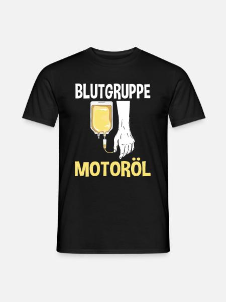 Blutgruppe Motoröl - Männer T-Shirt - Schwarz