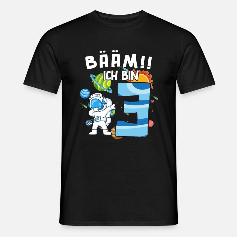 Bääm Ich bin 3 Astronaut - Männer T-Shirt - Schwarz