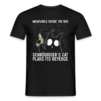 Pendant ce temps, à l’intérieur de la boîte Schrödinger Cat - T-shirt homme - noir - Devant - AI Model Male 178 light (178cm)