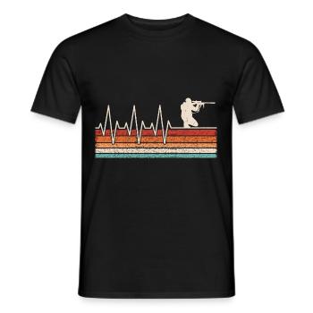 Paintballspieler Herzschlag - Männer T-Shirt - Schwarz - Vorne - AI Model Male 178 light (178cm)