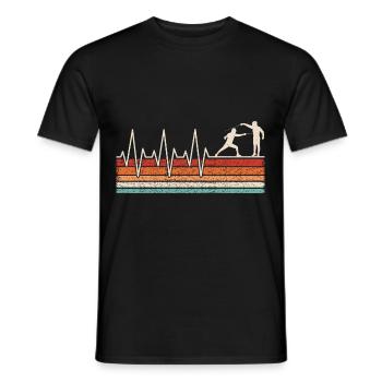 Fechter Herzschlag Fechtsport - Männer T-Shirt - Schwarz - Vorne - AI Model Male 178 light (178cm)