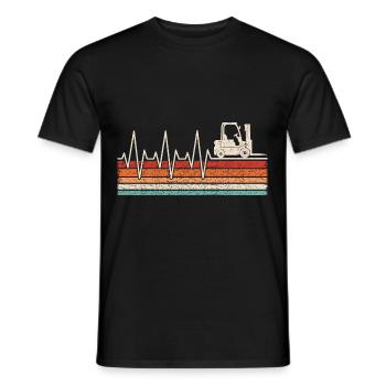 Staplerfahrer Herzschlag - Männer T-Shirt - Schwarz - Vorne - AI Model Male 178 light (178cm)