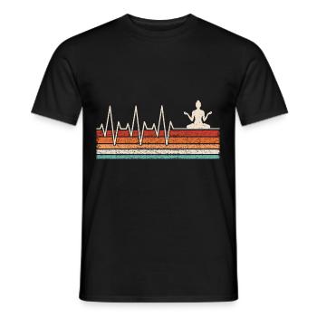 Yoga Heartbeat - Men's T-Shirt - black - Front - AI Model Male 178 light (178cm)