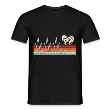 Zwergspitz Herzschlag - Männer T-Shirt - Schwarz - Vorne - AI Model Male 178 light (178cm)