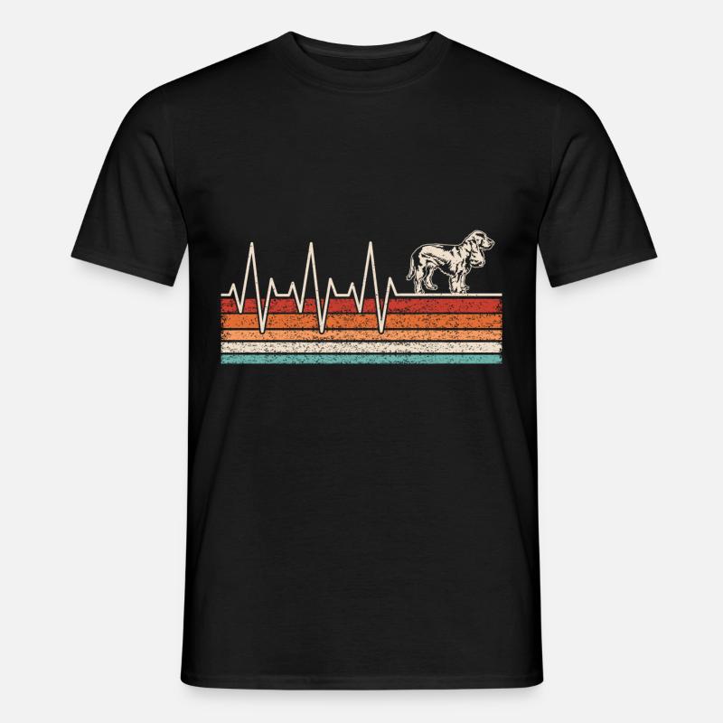 Cocker Spaniel Herzschlag - Männer T-Shirt - Schwarz