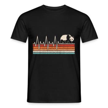 Panda Heartbeat - Men's T-Shirt - black - Front - AI Model Male 178 light (178cm)