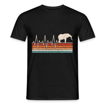 Elefant Herzschlag - Männer T-Shirt - Schwarz - Vorne - AI Model Male 178 light (178cm)