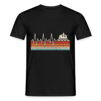 Schachspieler Herzschlag - Männer T-Shirt - Schwarz - Vorne - AI Model Male 178 light (178cm)