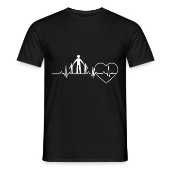 Heartbeat Family Father Dad - Men's T-Shirt - black - Front - AI Model Male 178 light (178cm)