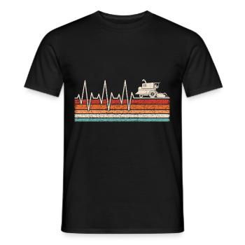 Combine Heartbeat - Men's T-Shirt - black - Front - AI Model Male 178 light (178cm)