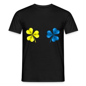 Ukraine Shamrock Ukraine Flag St Patrick'S - Männer T-Shirt - Schwarz - Vorne - AI Model Male 178 light (178cm)