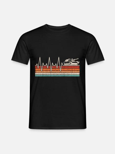 Panzerfahrer Herzschlag - Männer T-Shirt - Schwarz