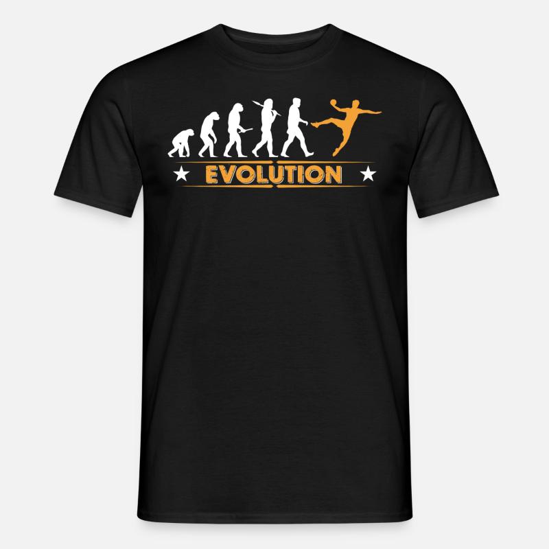 Handball Evolution - orange/weiss - Männer T-Shirt - Schwarz
