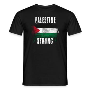 Drapeau de Palestine Fort Graffiti en détresse - T-shirt homme - noir - Devant - AI Model Male 178 light (178cm)