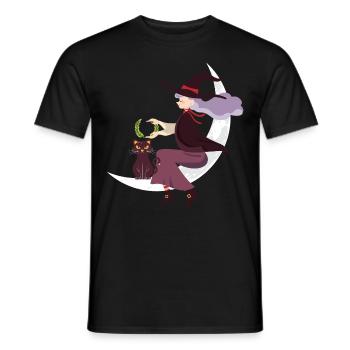Halloween Katze Hexe - Männer T-Shirt - Schwarz - Vorne - AI Model Male 178 light (178cm)