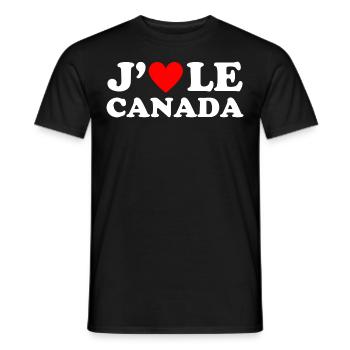I love Canada Canadian red heart gift - Men's T-Shirt - black - Front - AI Model Male 178 light (178cm)